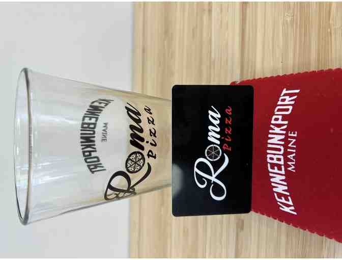 Roma Pizza $25 Gift Certificate, Pint Glass and Koozie