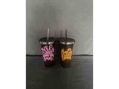 Handmade Tervis Cups with Straw