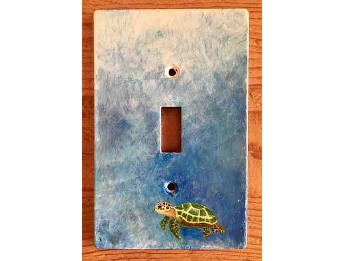 Hand-painted Tortoise Light Switch Plate by Suchi Swift