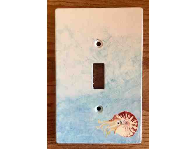 Hand-painted Nautilus Light Switch Plate by Suchi Swift