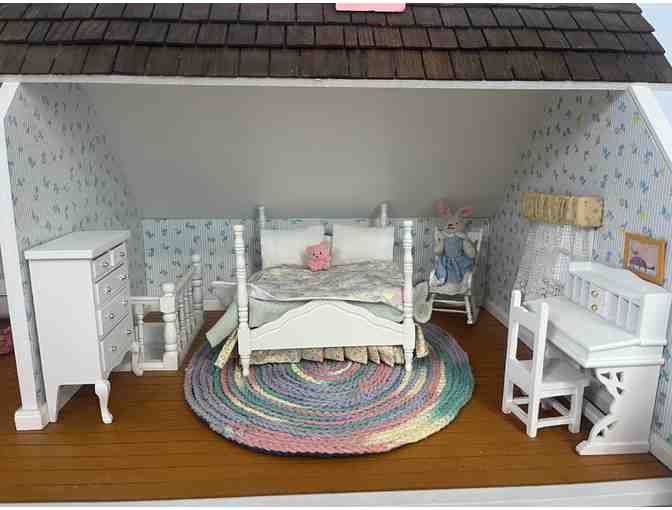 Beautiful Handmade Wood Doll House and Furniture