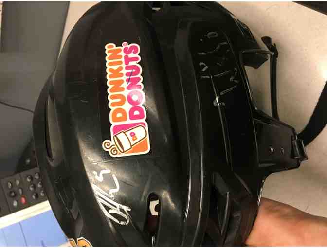 Providence Bruins Official Helmet Autographed by 3 players - Grzelcyk, Heinen, and Simpson