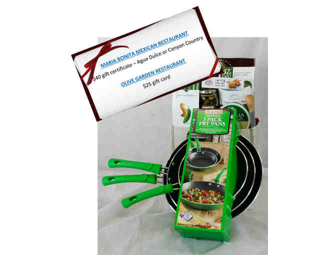 Maria Bonita Mexican Restaurant, Olive Garden, Janis & Melanie Gift Basket, and Daily Chef Pan Set