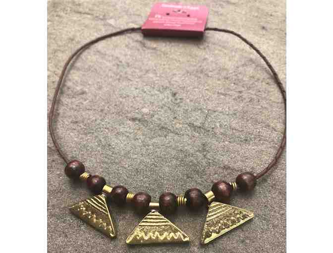 Brass Pyramid Necklace