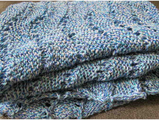 Beautiful Hand-Knitted Afghan - Soft, 100% Cotton
