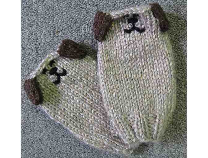 Child's Hand Knit Puppy Face Mitts