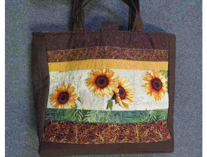 Handmade Quilted Sunflower Tote Bag