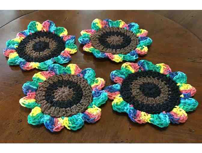 Crocheted Rainbow Coasters (set of 4)
