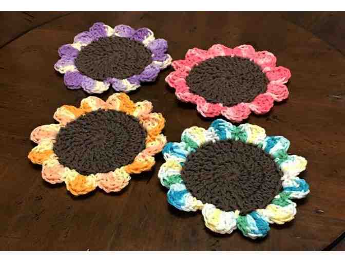 Crocheted Sunflower Coasters (set of 4)