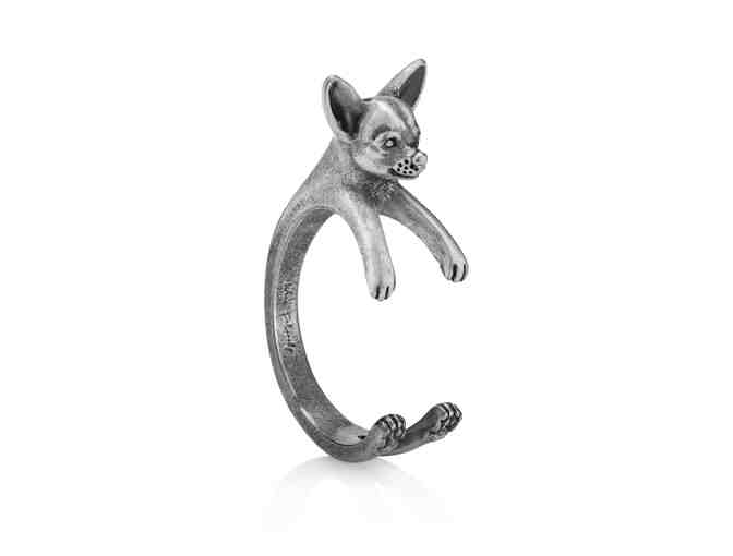 Silver Wrap Chihuahua Ring