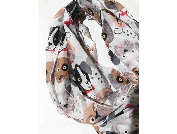 Scarf - Cute Dog Print (infinity style)