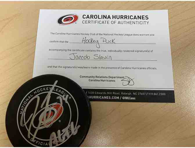 Autographed Carolina Hurricanes Hockey Puck