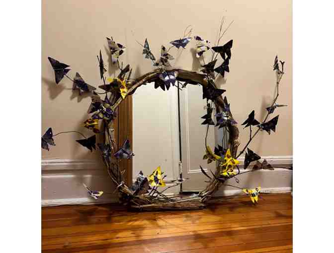 6 - Combined Class Project: Origami Butterflies (Original Artwork - 38' Round Mirror)