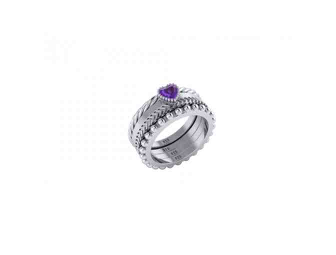 Tokyo Amethyst Sterling Silver Basic Stacked Ring Set