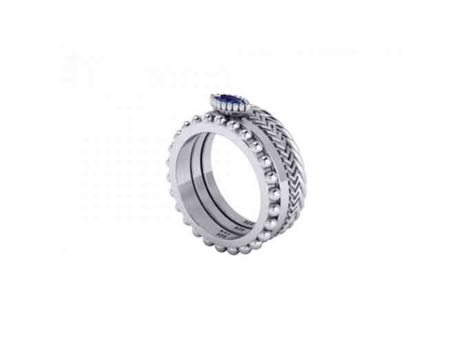 The Hamptons Sapphire Sterling Silver Basic Stacked Ring Set