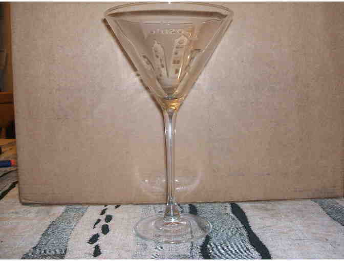 Hand etched martini glass