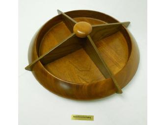 Solid Walnut Lazy Susan with 4 Divided Sections - Handcrafted by Glenn Rapking