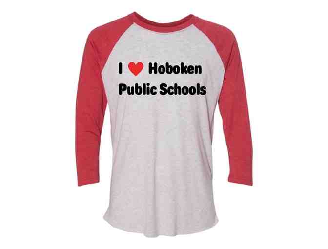 Your Favorite Shirts! Hoboken Public Schools Raglan and Varsity tee (Adult Small) w tote