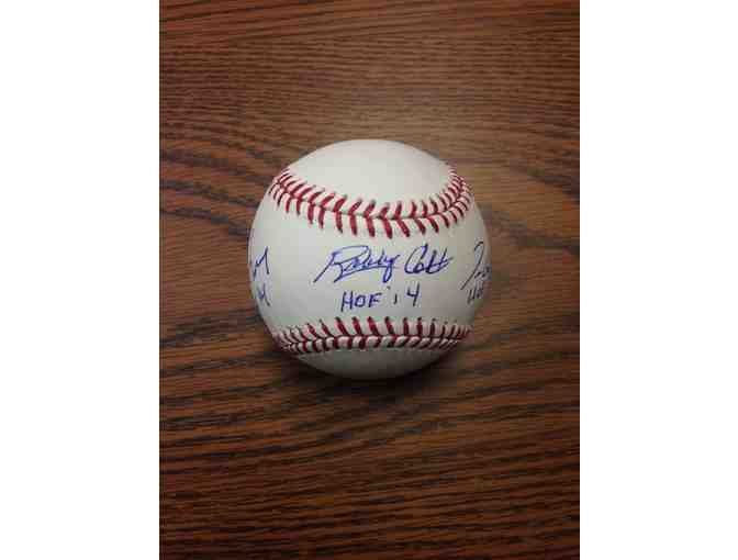 Atlanta Braves - Hall of Fame Baseball Autographed by Cox, Glavine, Maddux - Authenticated