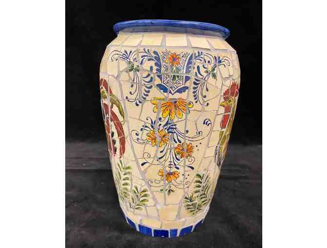 Decorative Pottery Vase with Rooster