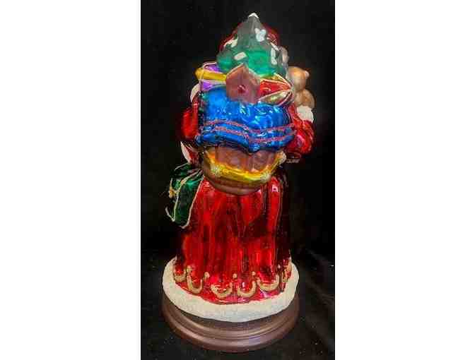 Glass Blown Santa with 2 children