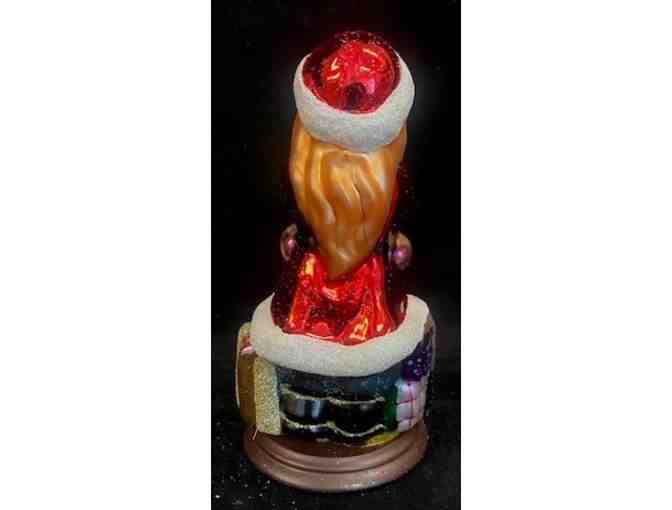 Glass Blown Santa with 2 children