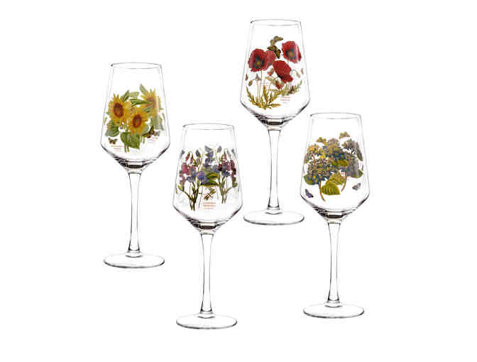 Botanical theme - 8 wine glasses and napkins