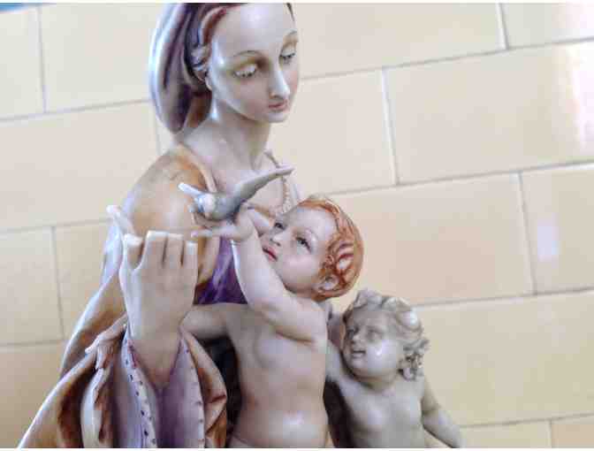 Madonnna with S. Giovannino, Vintage Porcelain Figurine, by Borsato