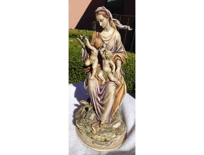 Madonna with S. Giovannino, Vintage Porcelain Figurine, by Borsato