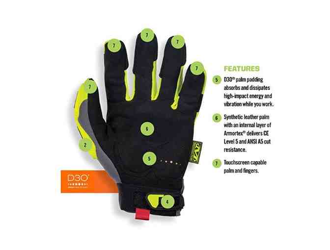 Mechanix Wear - Hi-Viz M-Pact Cut Resistant E5 Gloves (Size Medium)