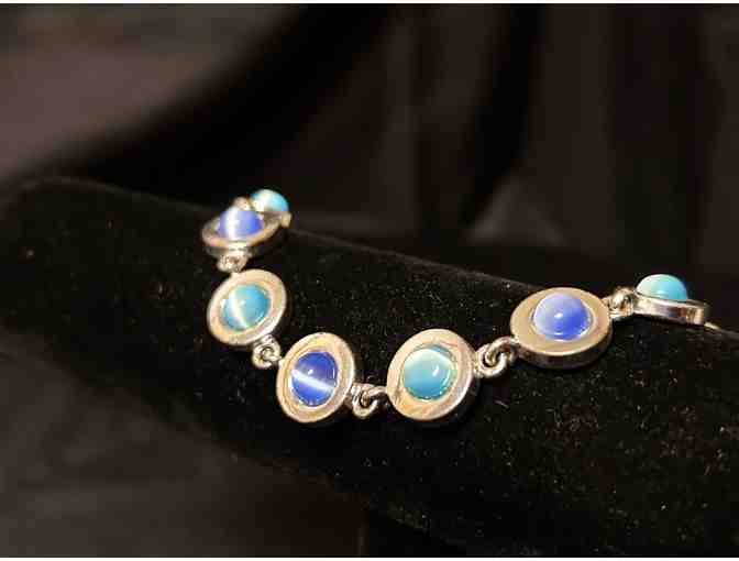 Silver-Framed Moonstone Bracelet