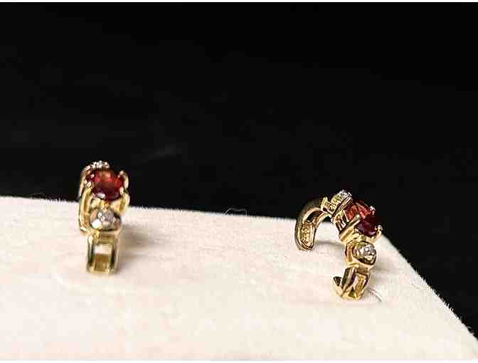 Vintage Garnet Hoop Earrings