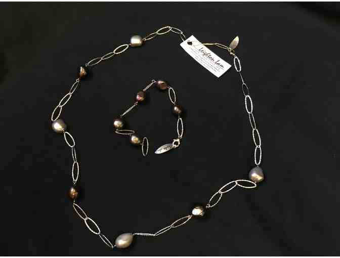 Necklace & Bracele SET: Sterling Silver & Cultured Pearl