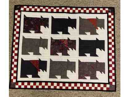 Vintage Quilted Pieced Westie Wall Hanging