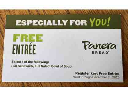 Two Panera Free Entree Gift Cards
