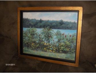 Framed Oil Painting of Hopkinton State Park by Dyrick Schaefer