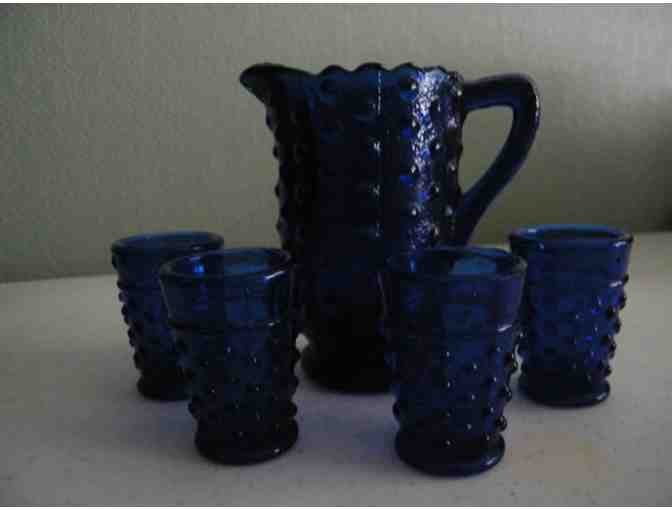 Cobalt Blue Hobnail Children's Lemonade Set