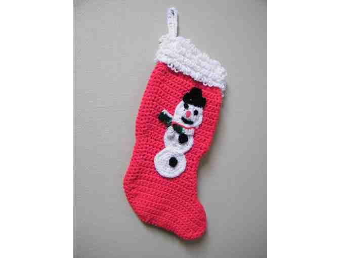 Ornamental Hobby Horse & 2 Crocheted Snowman Stockings