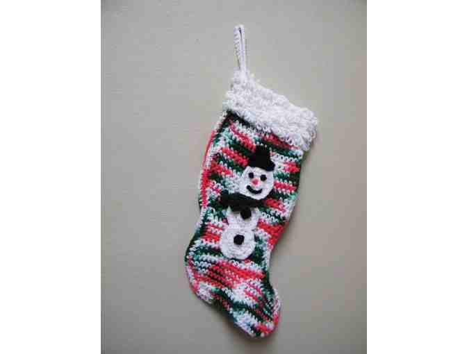 Ornamental Hobby Horse & 2 Crocheted Snowman Stockings