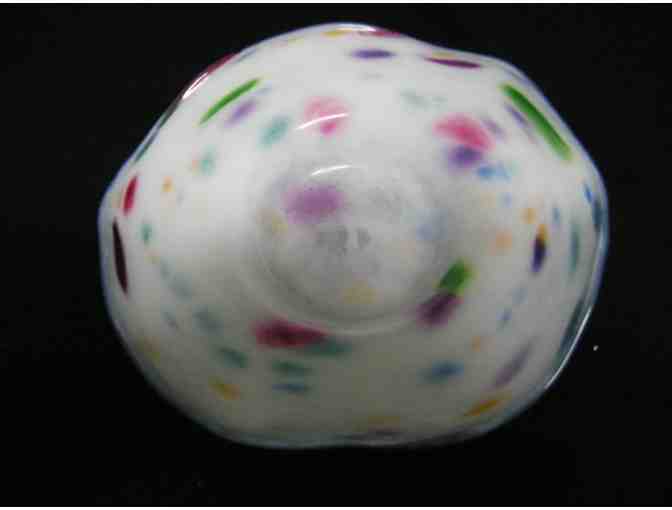 Stunning Original Art Glass Multi-Colored Candy Dish by Larkfield Glass - New