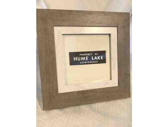 Vintage Hume Lake Conference Sticker in 5 x 5 Frame