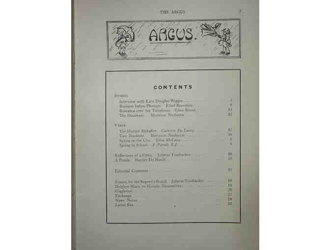 1915 Hunter College High School's Argus Literary Magazine