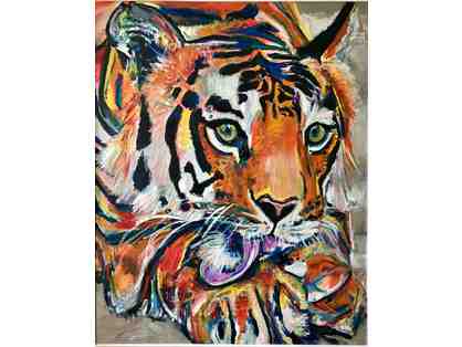 INDIAN TIGER DOS PAINTING Signed By artist Bradley Davis