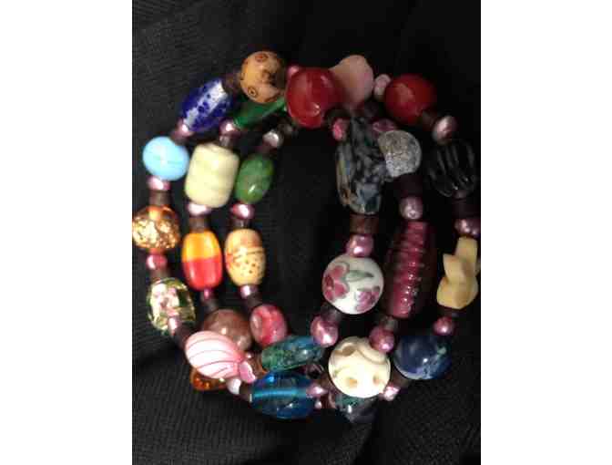 Memory Wire Bracelet - Multicolor Beads