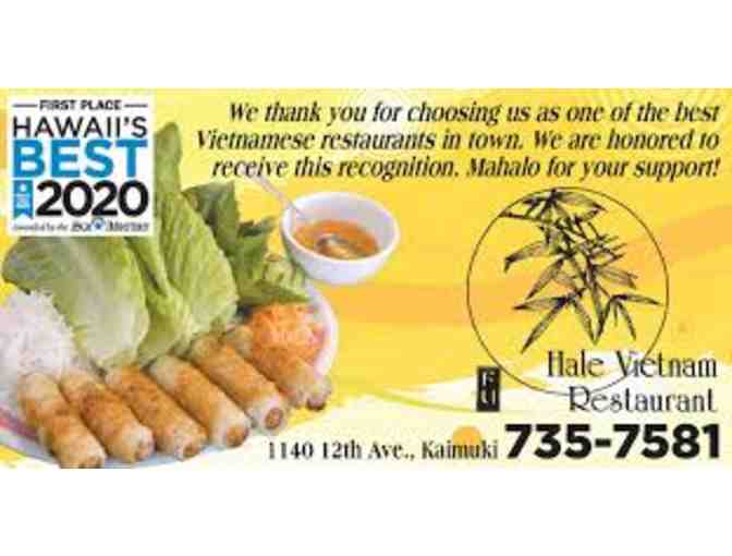 Hale Vietnam Restaurant - $25 Gift Certificate