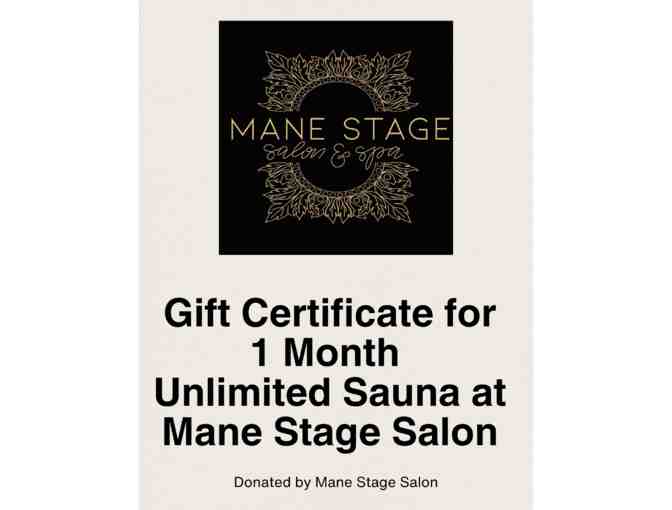 Gift Certificate for 1 Month Unlimited Sauna at Mane Stage Salon - Photo 1