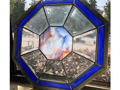 Beveled in Blue Octagon Stained Glass