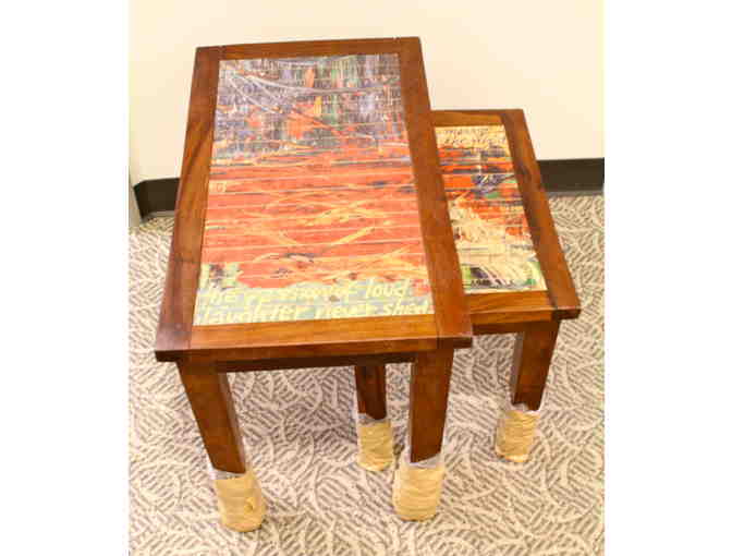 Two Wooden Nesting Tables