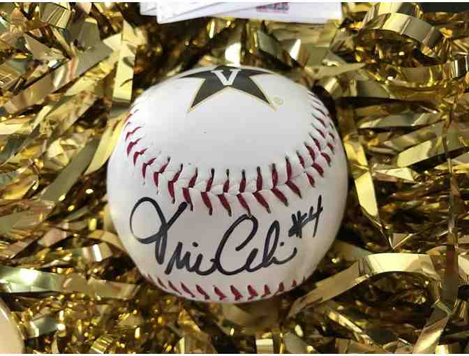 4 Vanderbilt 2017 Home Game Baseball Tickets & Head Coach Tim Corbin Signed Baseball