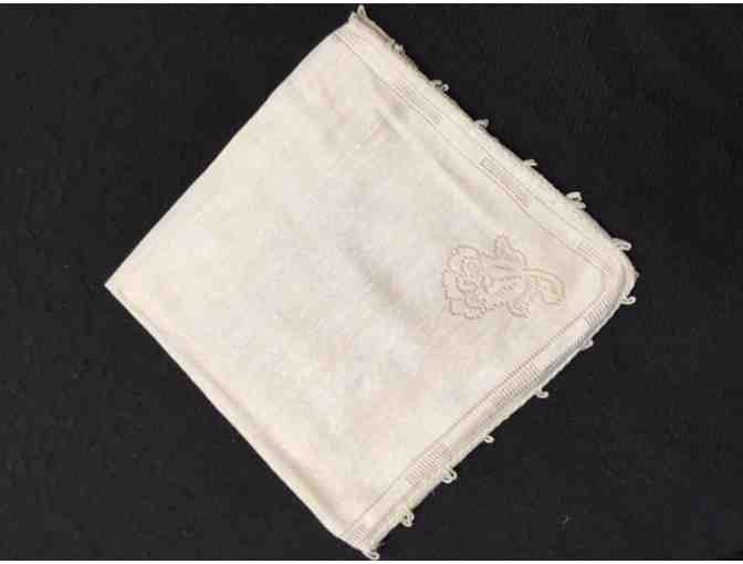 Vintage Set of 10 Off White Irish Linen Dinner Napkins